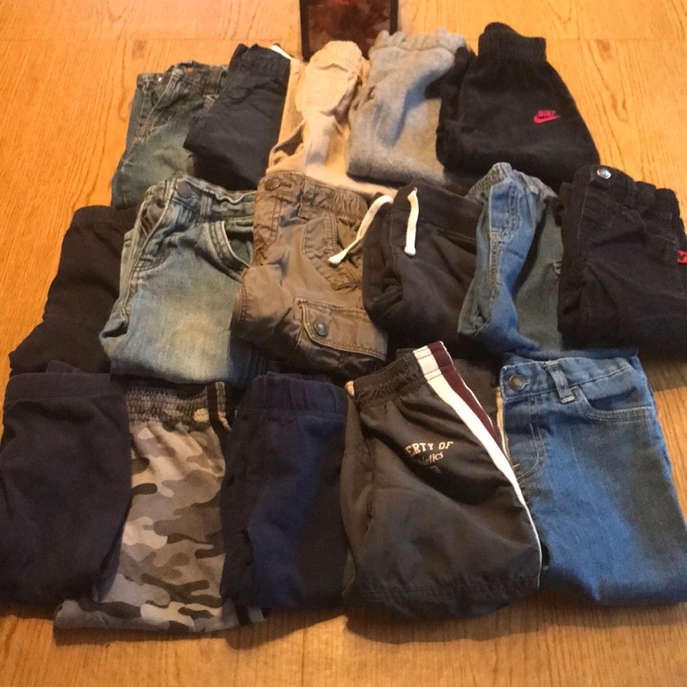 13 pairs of assorted toddler boys pants